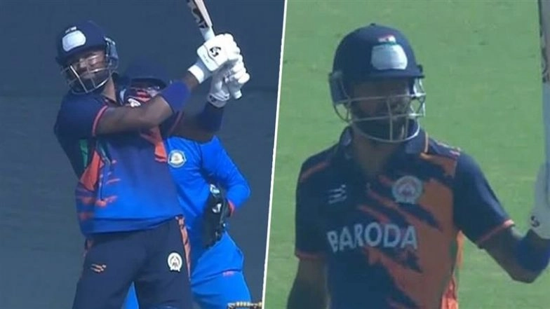 Hardik Pandya Smashes 34 Runs in 1 Over To Reach His Maiden List-A Century During Baroda vs Vidarbha VHT 2025-26 Match (Watch Video)