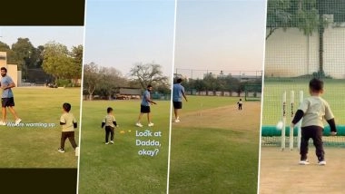 Jasprit Bumrah Trains With Son Angad Ahead of IND vs NZ T20Is 2026; Jr Bumrah Attempts To Bowl As Father Looks On (Watch Video)