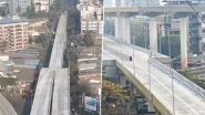 Mira-Bhayandar Flyover Viral Video: MMRDA Explains 4-to-2 Lane Narrowing After Drone Footage Flags ‘Design Flaw’ Mira-Bhayandar Flyover Viral Video: MMRDA Explains 4-to-2 Lane Narrowing After Drone Footage Flags ‘Design Flaw’
