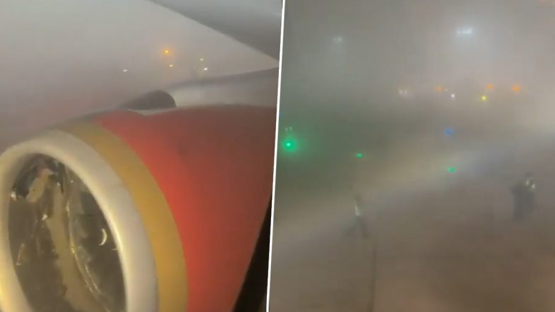Air India Airbus A350-900 Grounded at Delhi’s IGI Airport After Baggage Container Is Sucked Into Engine During Taxiing (Watch Video)