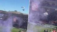US: Video Shows Shocking Moment Armed Forces Bowl Parachutist Gets Entangled in Goalpost Net and Plunges Into Crowd at Rice-Texas State Football Game US: Video Shows Shocking Moment Armed Forces Bowl Parachutist Gets Entangled in Goalpost Net and Plunges Into Crowd at Rice-Texas State Football Game