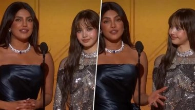 BLACKPINK Lisa and Priyanka Chopra Light Up Golden Globes 2026 Together With Their Magical Charm and Energy, Fans Crown Them &lsquo;Queens&rsquo; (Watch Videos)
