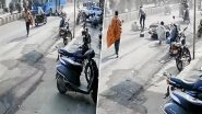 Accident Caught on Camera in Surat: Biker Crushed To Death While Attempting To Overtake Bus in Gujarat; Video Surfaces