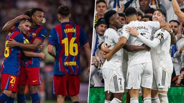 Barcelona vs Real Madrid Head-To-Head Record: Check El Clasico Overall H2H Stats Ahead of Spanish Super Cup 2025-26 Final Clash Between Arch-Rivals