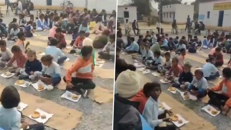 Madhya Pradesh Shocker: School Students Served Republic Day 2026 Feast on Waste Paper Scraps in Maihar, Probe Launched After Video Goes Viral