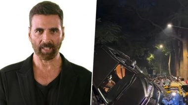 Akshay Kumar’s Security Escort Car Crashes Into Auto-Rickshaw in Mumbai’s Juhu, Two Injured (Watch Video)