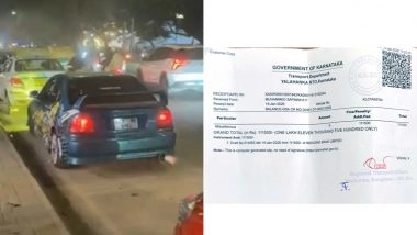 Kerala Student Slapped With INR 1.11 Lakh Fine as Bengaluru RTO Cracks Down on Modified &lsquo;Flame-Spitting&rsquo; Honda City (Watch Videos)