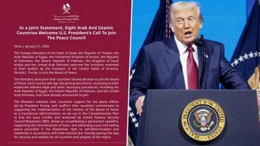 &lsquo;Comprehensive Plan to End Conflict&rsquo;: 8 Arab and Islamic Nations Welcome US President Donald Trump&rsquo;s Invite to Join Proposed &lsquo;Board of Peace&rsquo;