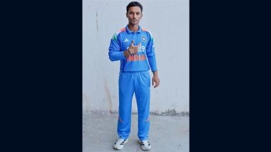 'This Has To Be in Kanpur' Aayush Badoni Pic in India ODI Jersey With Pan Stained Wall Background Goes Viral, Fans React