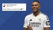 'Salam Alaikoum', Kylian Mbappe Greets Saudi Arabia As French Football Star Arrives Ahead of Real Madrid vs Barcelona El Clasico in Spanish Super Cup 2025&ndash;26 Final