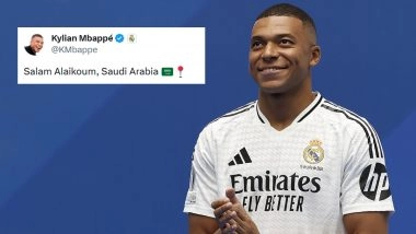 'Salam Alaikoum', Kylian Mbappe Greets Saudi Arabia As French Football Star Arrives Ahead of Real Madrid vs Barcelona El Clasico in Spanish Super Cup 2025&ndash;26 Final