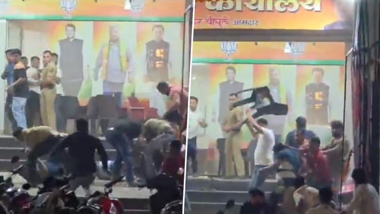 Post-Poll Violence in Maharashtra: Clash Erupts Between Supporters of BJP MLA Mahesh Choughule and KVA in Bhiwandi After Municipal Poll Verdict (Watch Video)