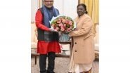 India News | Vice President C.P. Radhakrishnan Meets President Droupadi Murmu to Exchange New Year Greetings