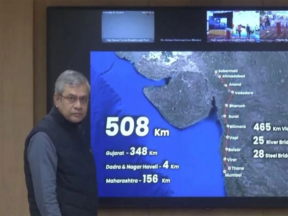 India News | First Mountain Tunnel Breakthrough in Mumbai-Ahmedabad Bullet Train Corridor Achieved in Palghar