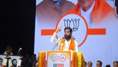 India News | BMS Elections: Deputy CM Eknath Shinde Launches Strong Attack on UBT During Mahayuti's Campaign Rally in Worli