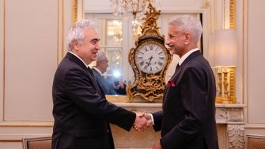 World News | EAM Jaishankar Meets IEA Executive Director Fatih Birol in Paris, Discusses Global Energy Scenario and India's Growth Priorities
