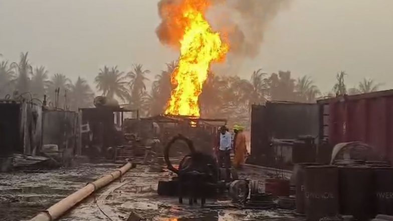 India News | ONGC Konaseema Gas Well Fire Continues to Rage for over 24 Hours