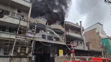 India News | Delhi: Fire Breaks out at Footwear Factory in Narela Bhorgarh Industrial Area, Dousing Ops Underway
