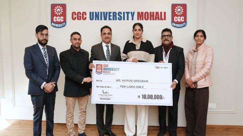 Business News | CGC University, Mohali, Awards ₹10 Lakh Cash Prize to Brand Ambassador Ms. Nupur
