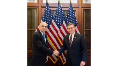 World News | Indian Ambassador Vinay Mohan Kwatra Meets US Speaker Mike Johnson, Discusses Strengthening Strategic Partnership
