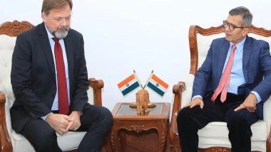 World News | German Ambassador Calls on Defence Secretary Rajesh Kumar Singh, Discuss Bilateral Security, Defence Issues