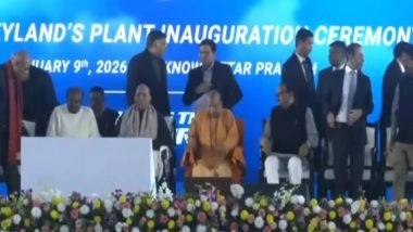 Business News | Rajnath Singh, Yogi Adityanath Inaugurate Ashok Leyland's EV Plant in Lucknow