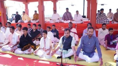 India News | Gujarat Minister Pradyuman Vaja Participate in Omkar Chanting During Somnath Swabhiman Parv