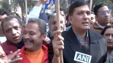 India News | AAP Leaders Protest at Delhi BJP Headquarters over Video Involving Atishi