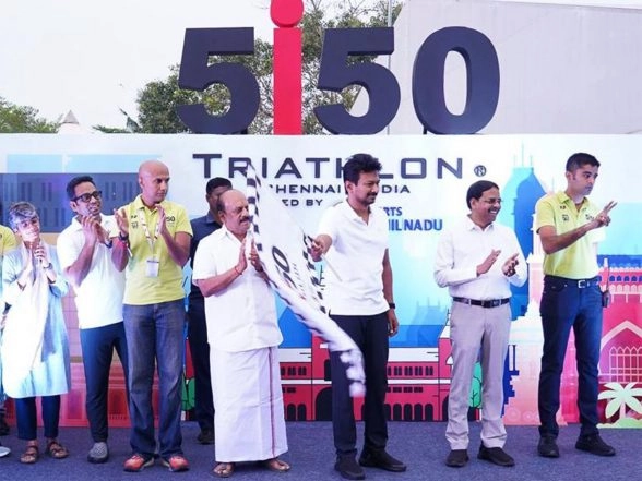 Sports News | Indians Steal Show at Inaugural 5i50 Triathlon Chennai 2025