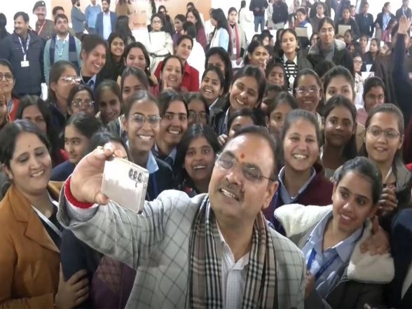 India News | Rajasthan CM Bhajanlal Sharma Engages with Female Students in Pre-Budget Meeting