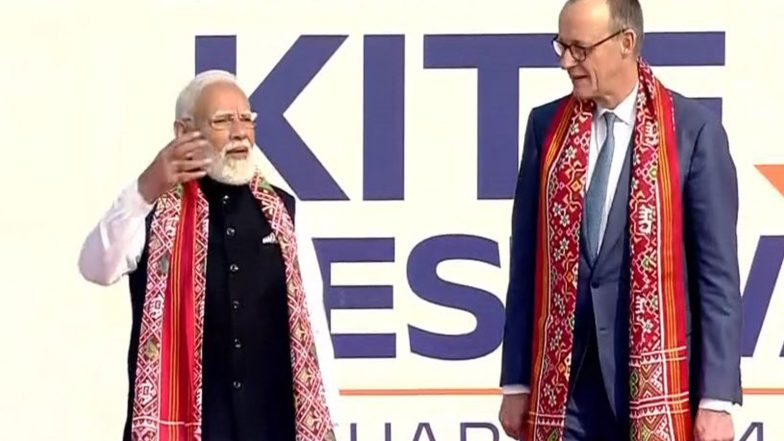 World News | PM Modi, German Chancellor Merz Inaugurate International Kite Festival 2026 at Sabarmati Riverfront