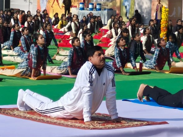 India News | MP CM Yadav Participates in Mass Surya Namaskar Program on Swami Vivekananda's Birth Anniversary