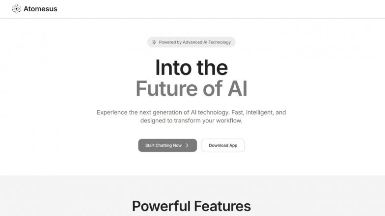 Business News | Indian AI Platform Atomesus AI Officially Launched, Offering Unlimited Free AI Access to Everyone