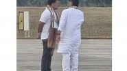 India News | Karnataka: DK Shivakumar Receives Rahul Gandhi at Mysuru Airport Amid Power Tussle
