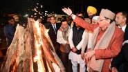 India News | Uttarakhand: CM Dhami Joins Public Lohri Celebrations in His Hometown, Khatima