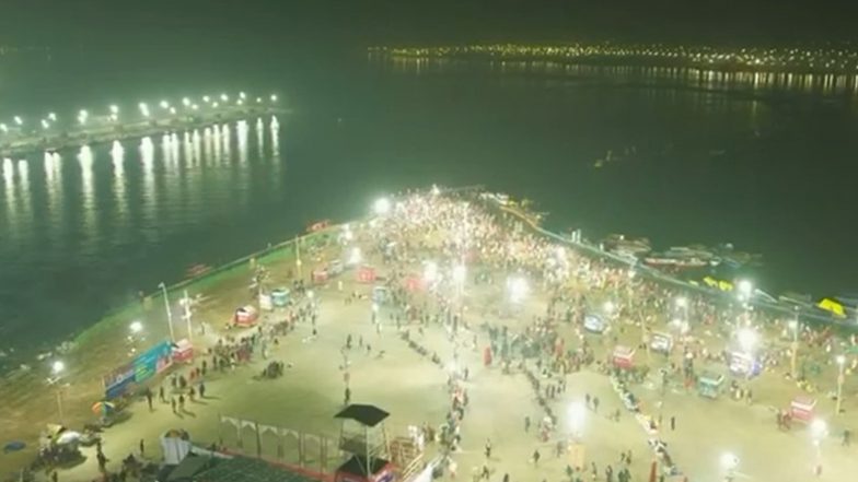 India News | UP: Over 9 Lakh Devotees Take Holy Dip at Magh Mela on Ekadashi; Heavy Security Ahead of Makar Sankranti