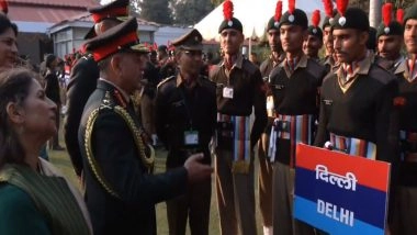 India News | Army Chief General Upendra Dwivedi Visits NCC Republic Day Camp, Interacts with Cadets at Army House