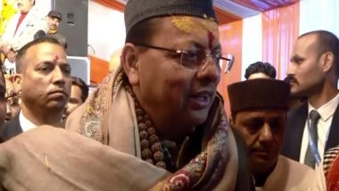 India News | Uttarakhand CM Dhami Offers Prayers at Shakti Mata Temple, Kashi Vishwanath Temple