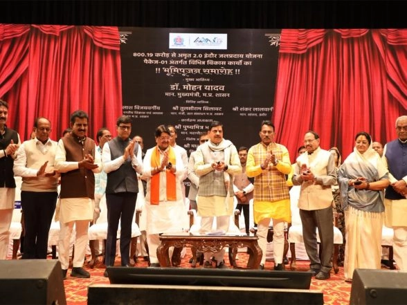 India News | MP CM Yadav Performs Bhoomi Pujan for Water Supply Project Worth over Rs 800 Crore in Indore