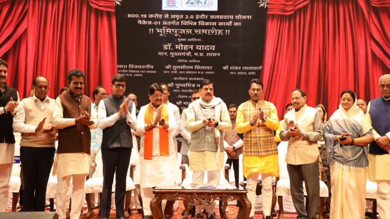 India News | MP CM Yadav Performs Bhoomi Pujan for Water Supply Project Worth over Rs 800 Crore in Indore