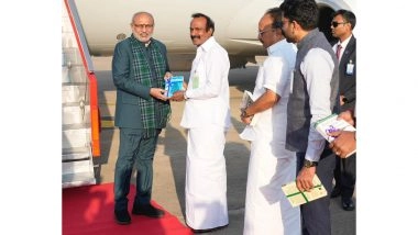 India News | VP Radhakrishnan Arrives in Tamil Nadu for 2-day Visit