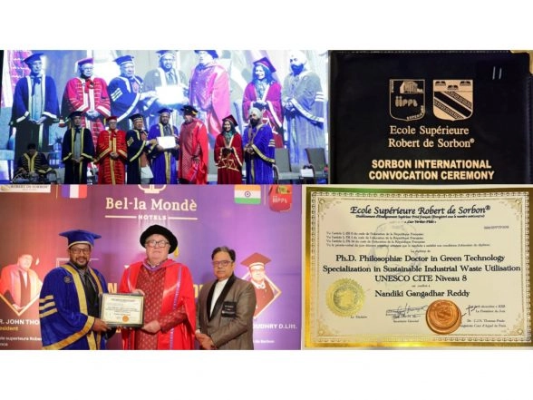 Business News | Dr. Nandiki Gangadhar Reddy Conferred Prestigious PhD in Green Technology at XXVII Sorbon International Convocation
