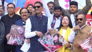 India News | Union Minister Sanjay Seth Participates in Namo Patang Mahotsav on Makar Sankranti in Ranchi