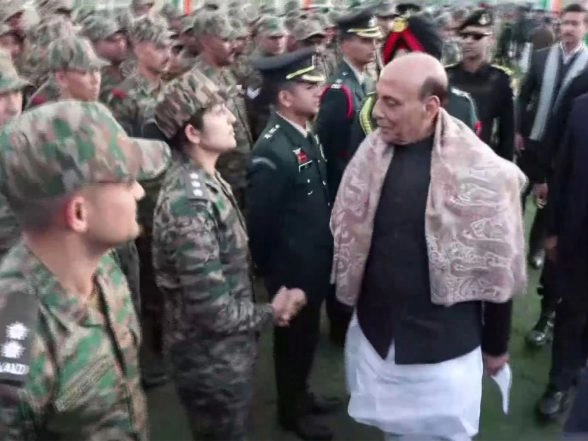India News | Army Day: Defence Minister Rajnath Singh Interacts with Troops in Jaipur, Hails Operation Sindoor