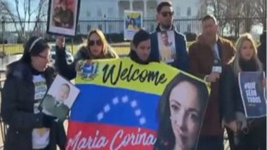 World News | Supporters Gather Outside White House Ahead of Corina Machado -Trump Meeting