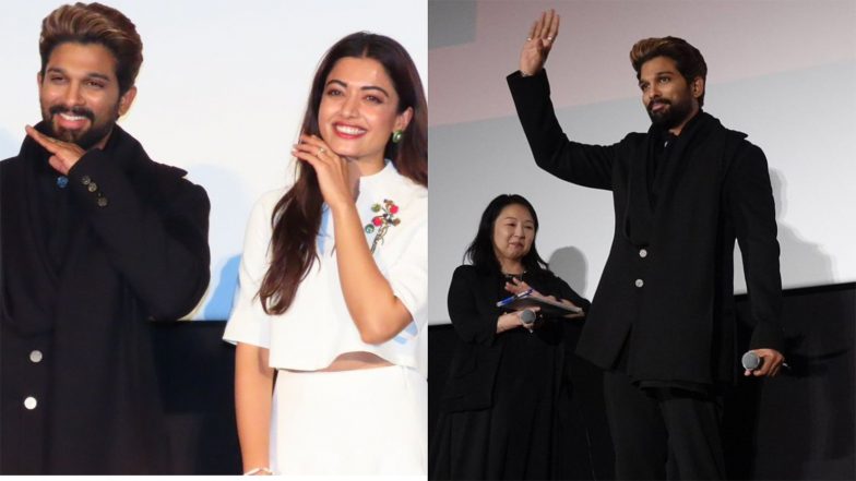 Allu Arjun Stuns Tokyo Fans by Delivering ‘Pushpa 2’ Dialogue in Japanese During Japan Premiere Promotions With Rashmika Mandanna; Video Goes Viral (Watch)