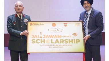 Business News | Chandigarh University Launches 'CU Online Jai Jawan Scholarship' for Family Members of Defense Personnel