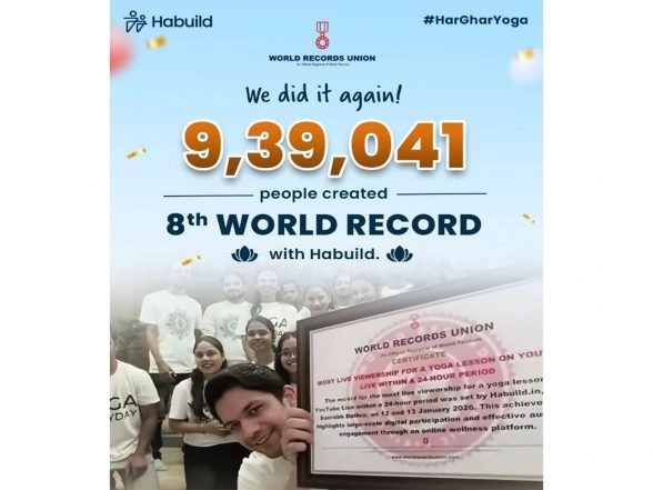 Business News | Habuild Achieves 8th World Record for Global Yoga Viewership, Announces Construction of A School Initiative