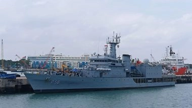 World News | Indian Navy's First Training Squadron Arrives at Changi Naval Base in Singapore