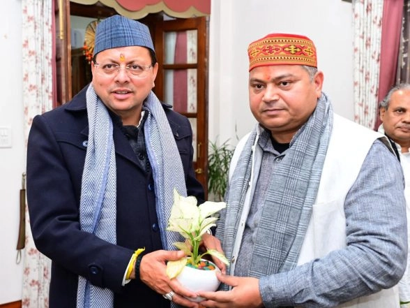 India News | Union Minister Raj Bhushan Choudhary Meets Uttarakhand CM Dhami in Dehradun